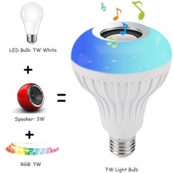 E27 - LED - RGB - Altoparlante Bluetooth - lampadina musicale con telecomando