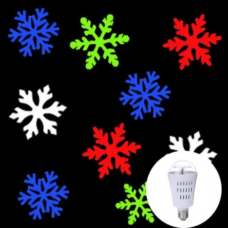 AC110-240V E27 4W - LED - fiocchi di neve modello - lampadina girevole - proiettore - lampada - RGB