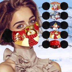 2 in 1 - maschera viso / bocca / ascelle - lavabile - stampa di Natale