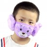 2 en 1 - muffes d'oreilles / masque visage pour les enfants - ours en peluche