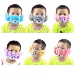 2 in 1 - orecchio muffs / maschera per bambini - peluche orso
