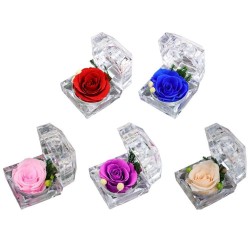 Preserved fresco rosa - scatola di gioielli di cristallo - matrimonio - San Valentino