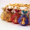 Crystal money bag - keychainKeyrings
