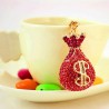 Crystal money bag - keychainKeyrings