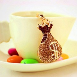 Crystal money bag - keychainKeyrings