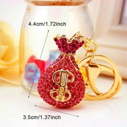 Crystal money bag - keychainKeyrings