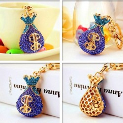 Crystal money bag - keychainKeyrings