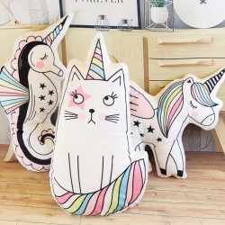 Cuscino a forma di animali - gatto - cavallo di mare - unicorno - gelato - giocattolo peluche