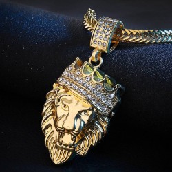 Pendentif lion Crowned - collier d'or