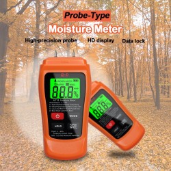 MT-18 - arancio - tester digitale - misuratore di umidità legno / carta - sensore di umidità parete - tester