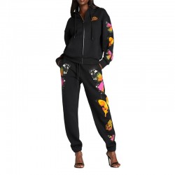 Fashionable tracksuit with printed butterflies - hoodie / pants - setHoodies & Jumpers
