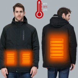 USB - giacca termica riscaldata con cappuccio / cerniere - impermeabile