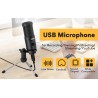 AU-PM461TR - condensatore microfono USB - registrazione - insegnamento online - incontri - live streaming - gioco - con cavallet