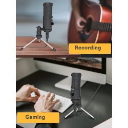 AU-PM461TR - condensatore microfono USB - registrazione - insegnamento online - incontri - live streaming - gioco - con cavallet