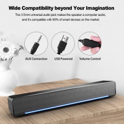 Soundbar - altoparlante wireless - con subwoofer - Bluetooth 5.0 - TV - laptop - PC