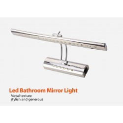 Moderno specchio bagno con interruttore - lampada LED - acciaio inox - impermeabile - 220V - 7W - 9W