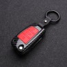 Silicone / carbon fiber - car key cover case with keychain - Audi - A3 - A4 - A5 - C5 - C6 - 8L - 8PKeys