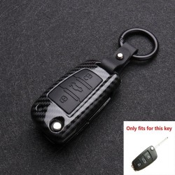 Silicone / carbon fiber - car key cover case with keychain - Audi - A3 - A4 - A5 - C5 - C6 - 8L - 8PKeys