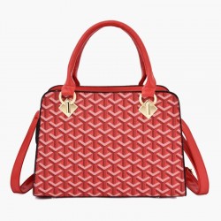 Leather handbag - crossbody - small clutch bag - geometric design - 3 pieces setSets