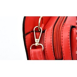 Leather handbag - crossbody - small clutch bag - geometric design - 3 pieces setSets