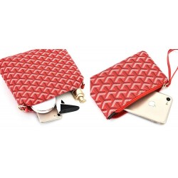Leather handbag - crossbody - small clutch bag - geometric design - 3 pieces setSets