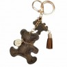 Leather bear keychain - with tasselsKeyrings