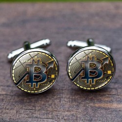 Cryptocurrency - round cufflinks - 2 piecesCufflinks