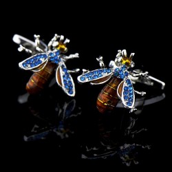 Blue crystal bee cufflinks - 2 piecesCufflinks