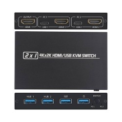 Répartiteur de commutateur KVM 4K - HDMI - USB - moniteur partagé - avec 2 ports