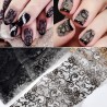 Adesivi per nail art - fiore bianco e nero e pizzo - 10-50 pezzi