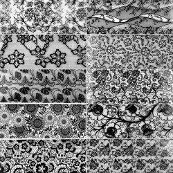 Adesivi per nail art - fiore bianco e nero e pizzo - 10-50 pezzi