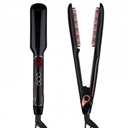 2 in 1 hair straightener / brush - volumizing hair iron - with temperature control