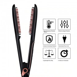 2 in 1 hair straightener / brush - volumizing hair iron - with temperature control