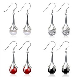 Glamourous earrings for women - with bead decoration