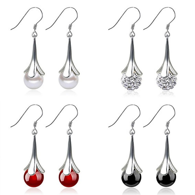 Glamourous earrings for women - with bead decoration