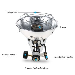 Portable gas stove - butane gas - outdoor - camping - hiking - piezo ignition