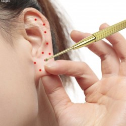 Brass ear massage probe - professional acupuncture penMassage