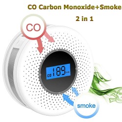 Détecteur de monoxyde de carbone - avec avertissement sonore / affichage de nombres - batterie alimentée