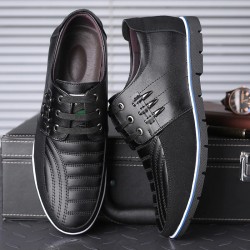 Business casual leather shoes - breathable - lace-up