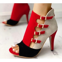 Pompe tacco alto - sandali - con fibbie e cerniera - lunghezza della caviglia