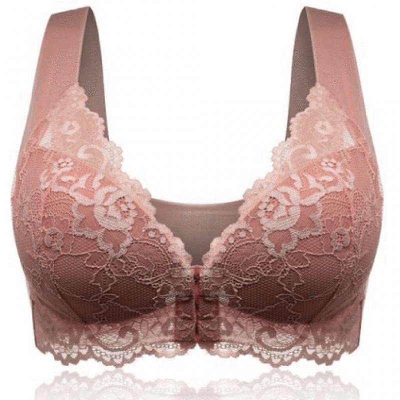 Sexy lace bra - wire-free - push-up - with adjustable front buckleLingerie
