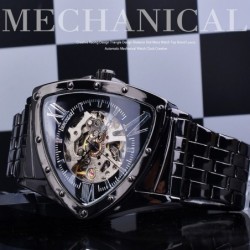 Orologio automatico a triangolo - quadrante scheletrato - impermeabile - acciaio inossidabile
