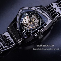 Orologio automatico a triangolo - quadrante scheletrato - impermeabile - acciaio inossidabile