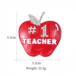 Number 1 teacher apple brooch - with crystal decoration