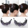 Floral hair clip - bun claw holder - with sparkling rhinestones
