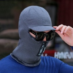 Winter knitted hat with zipper - balaclava cap