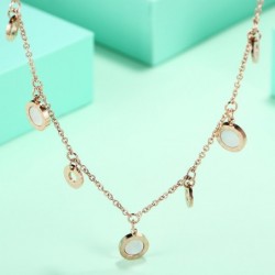 Gold necklace - with round charm decorations