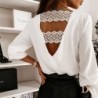 Long sleeve blouse - backless - v-neck