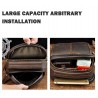 Leather shoulder bag / satchel - with strap / front pocket