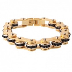 Motorcycle chain bracelet - unisex - with crystal decoration